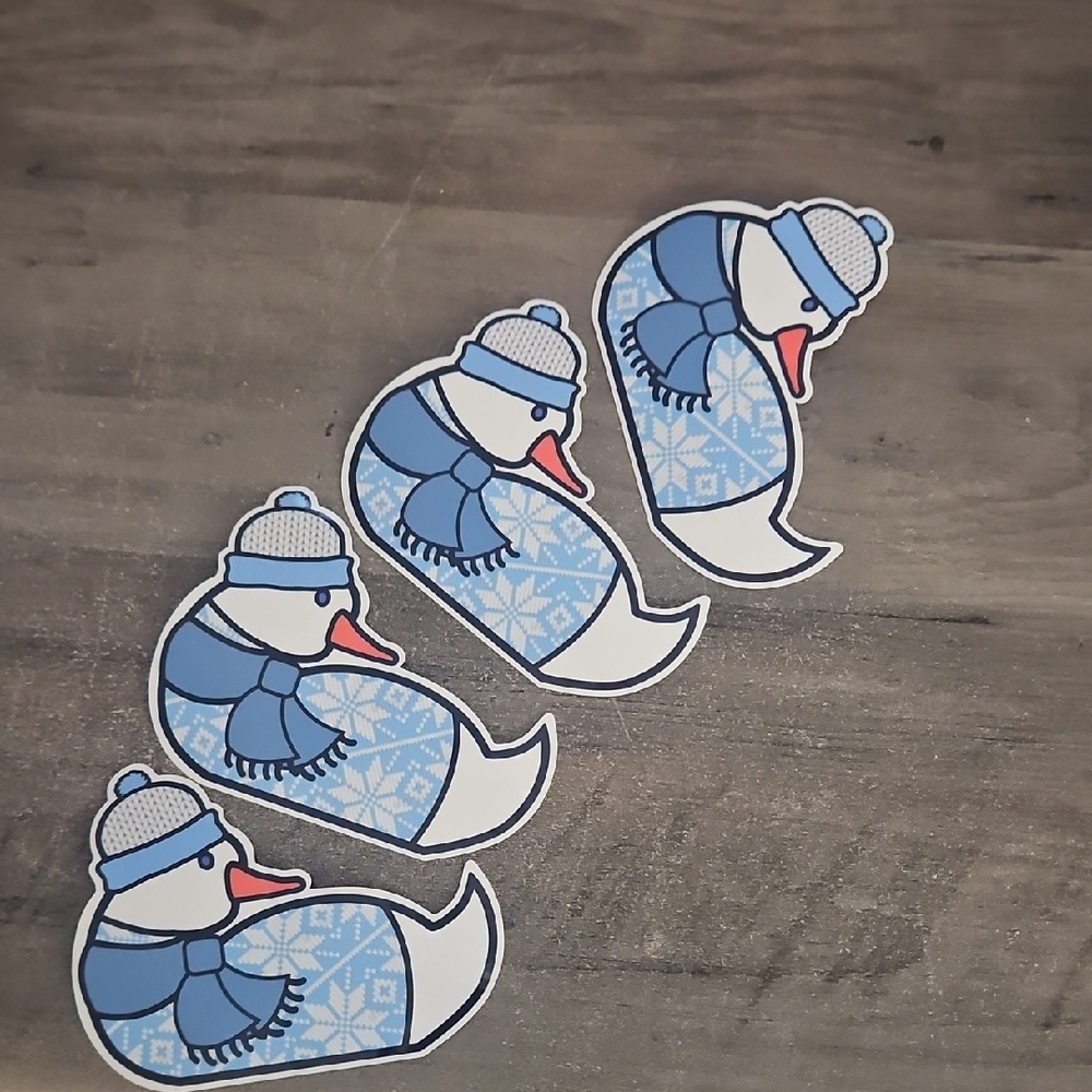Blue Snowman Sticker - Picture 2 of 2